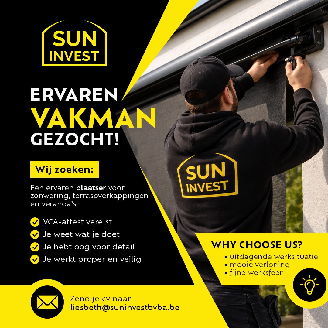 Ervaren plaatser voor zonwering, terrasoverkappingen en veranda’s